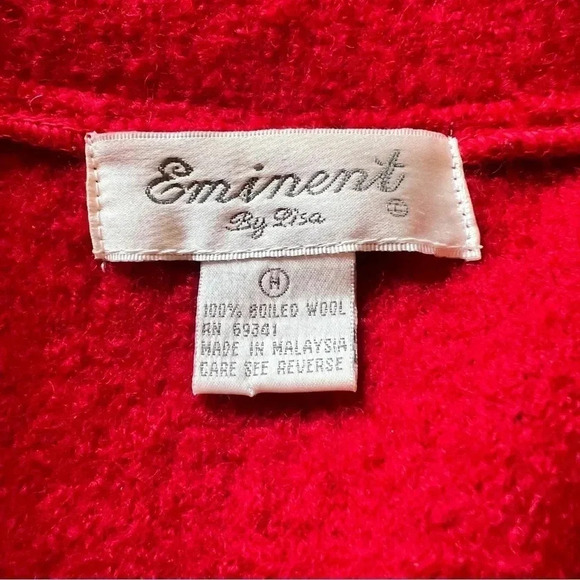 Eminent by Lisa Women’s Red 100% Boiled Wool Jacket Coat Size: Medium - Picture 8 of 9